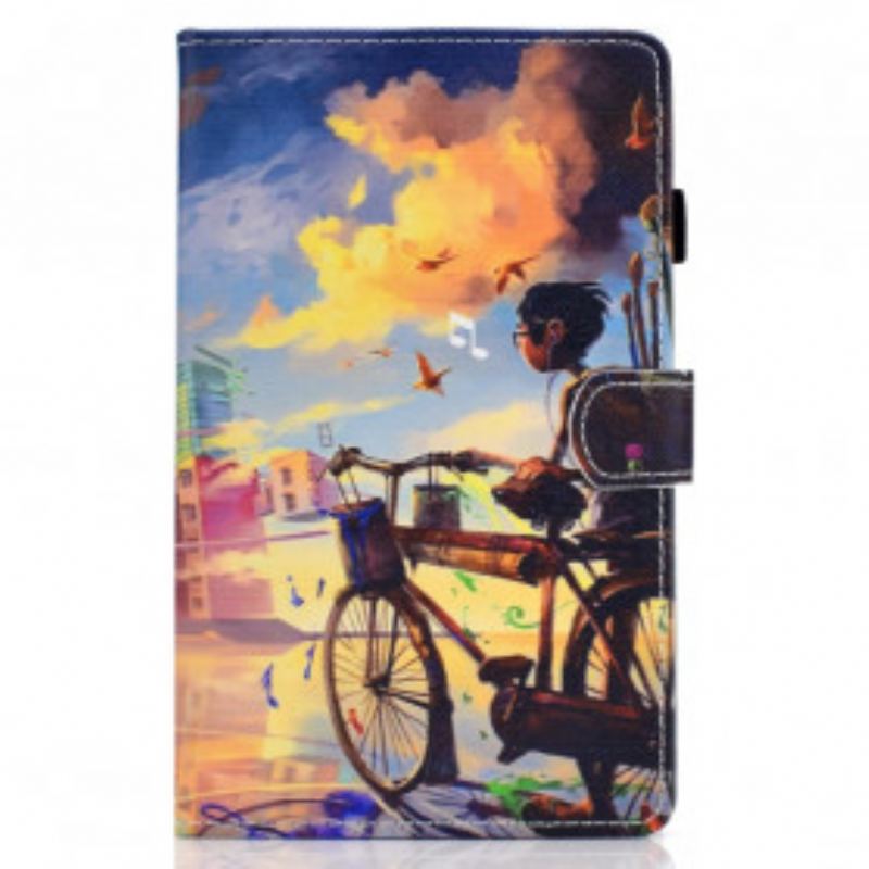 Flip Cover Samsung Galaxy Tab A7 (2020) Cykel Kunst