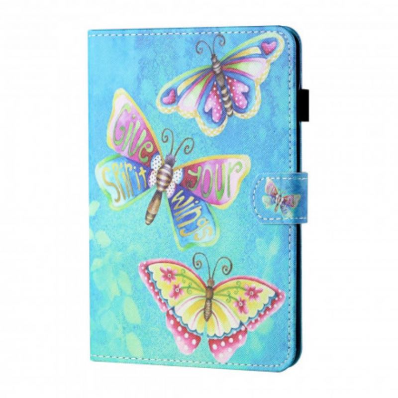 Flip Cover Samsung Galaxy Tab A7 (2020) Flerfarvede Sommerfugle