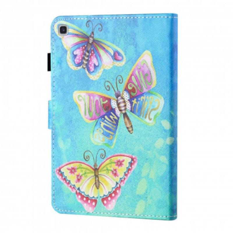 Flip Cover Samsung Galaxy Tab A7 (2020) Flerfarvede Sommerfugle