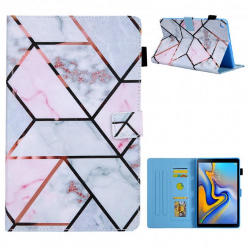 Flip Cover Samsung Galaxy Tab A7 (2020) Geometrisk Marmor