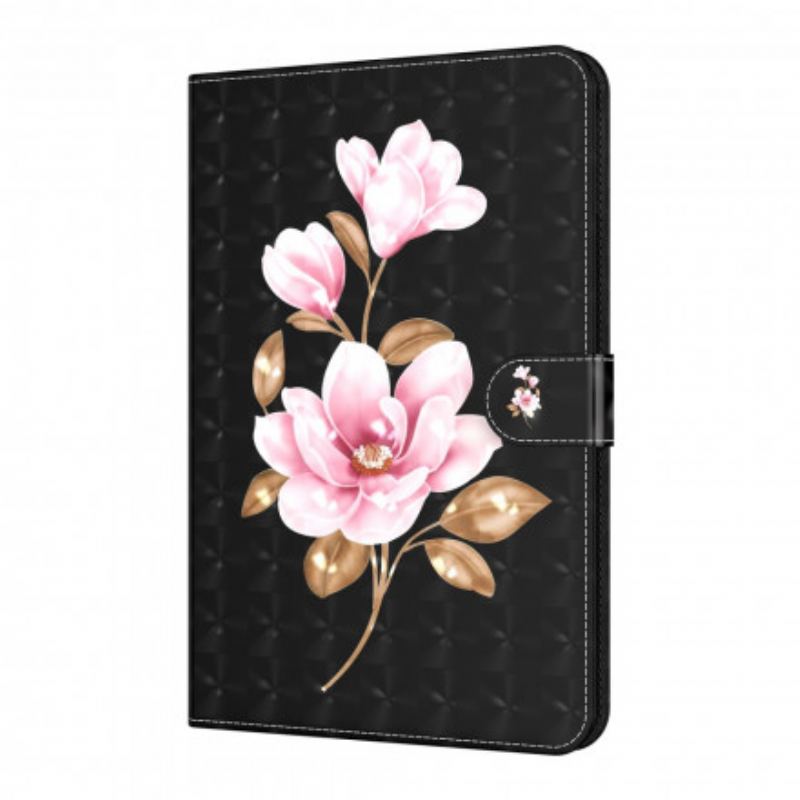 Flip Cover Samsung Galaxy Tab A7 (2020) Lyse Plet Pink Blomster