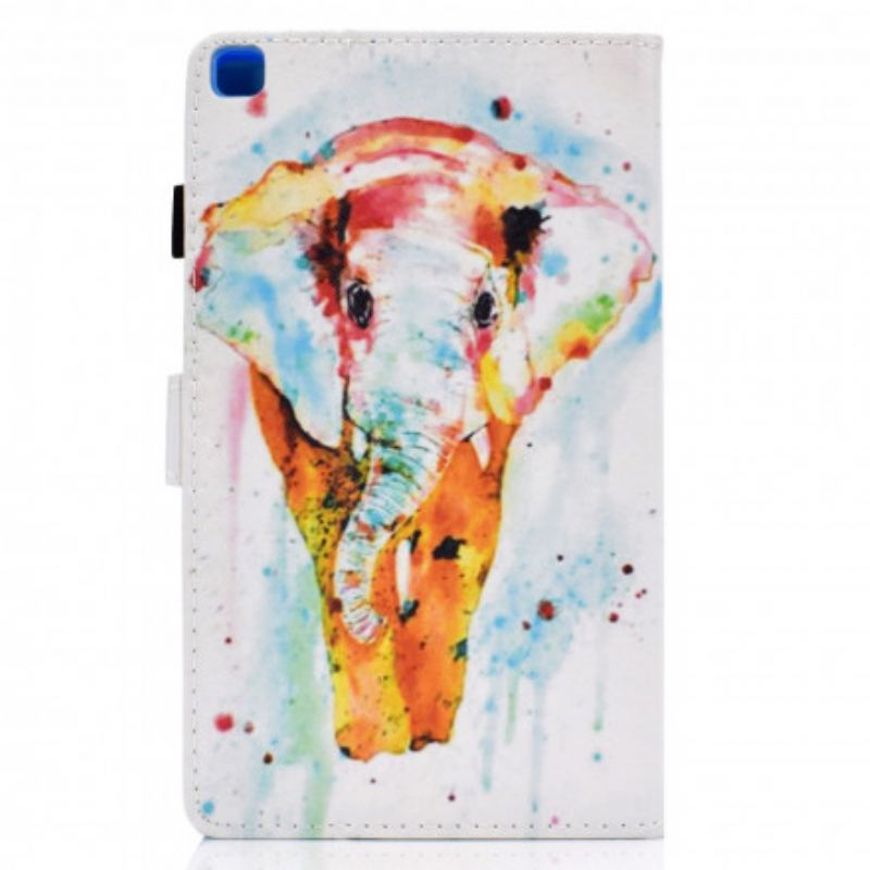 Læder Cover Samsung Galaxy Tab A7 (2020) Akvarel Elefant