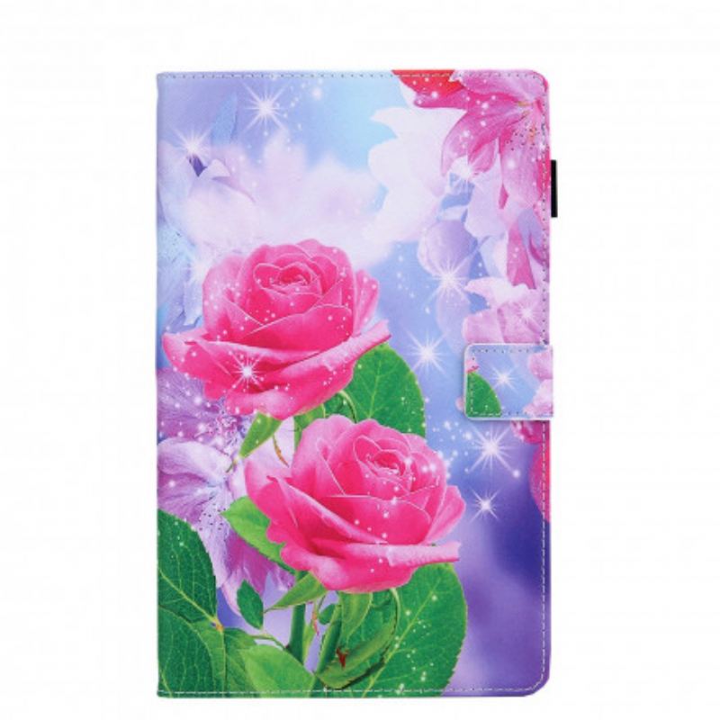 Læder Cover Samsung Galaxy Tab A7 (2020) Drømmeblomster