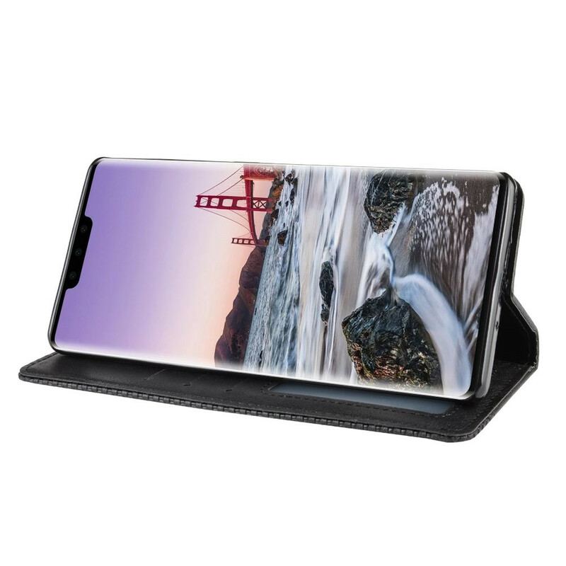 Cover Huawei Mate 30 Pro Flip Cover Stiliseret Vintage Lædereffekt