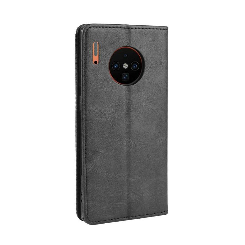 Cover Huawei Mate 30 Pro Flip Cover Stiliseret Vintage Lædereffekt