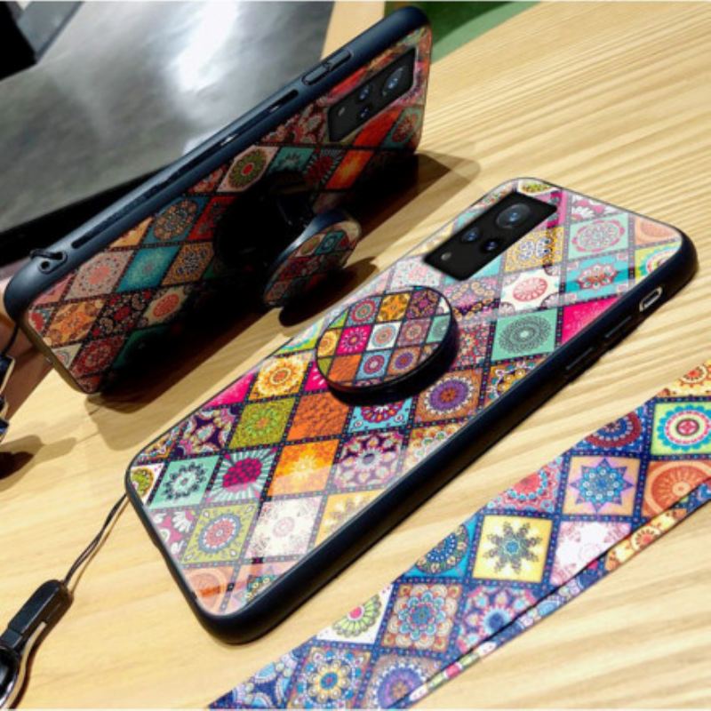 Cover Vivo V21 5G Patchwork Magnetisk Holder