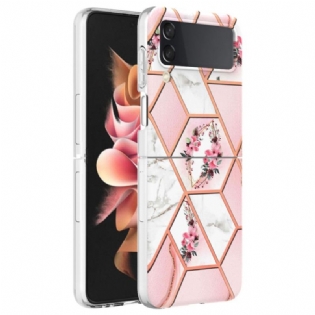 Cover Samsung Galaxy Z Flip 4 Flip Cover Blomster Marmor