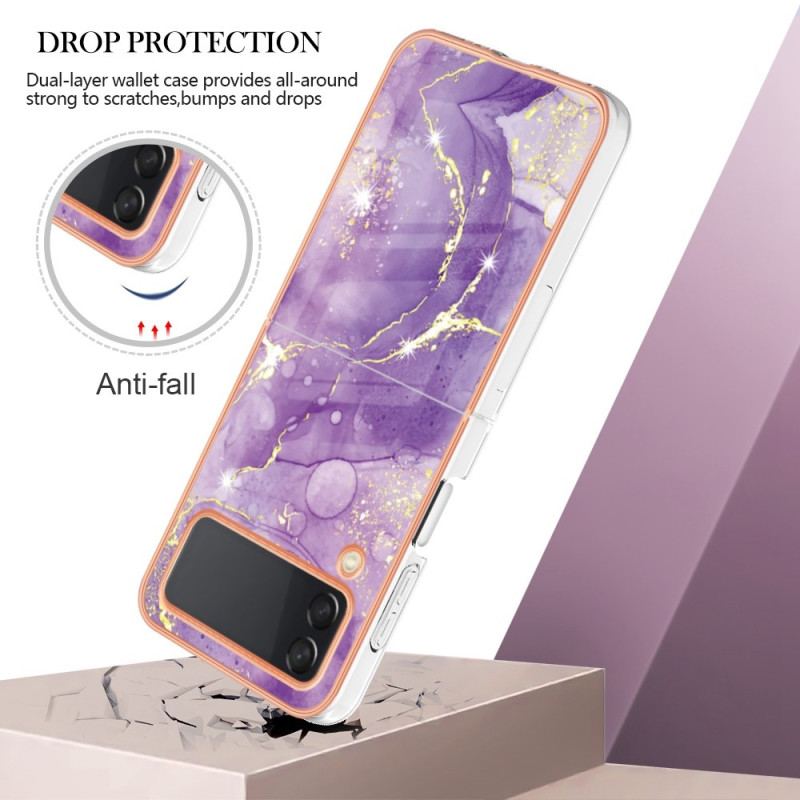 Cover Samsung Galaxy Z Flip 4 Flip Cover Farvet Marmor