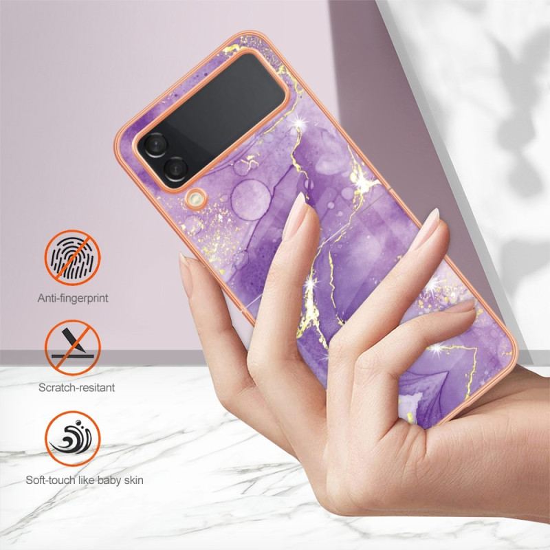 Cover Samsung Galaxy Z Flip 4 Flip Cover Farvet Marmor