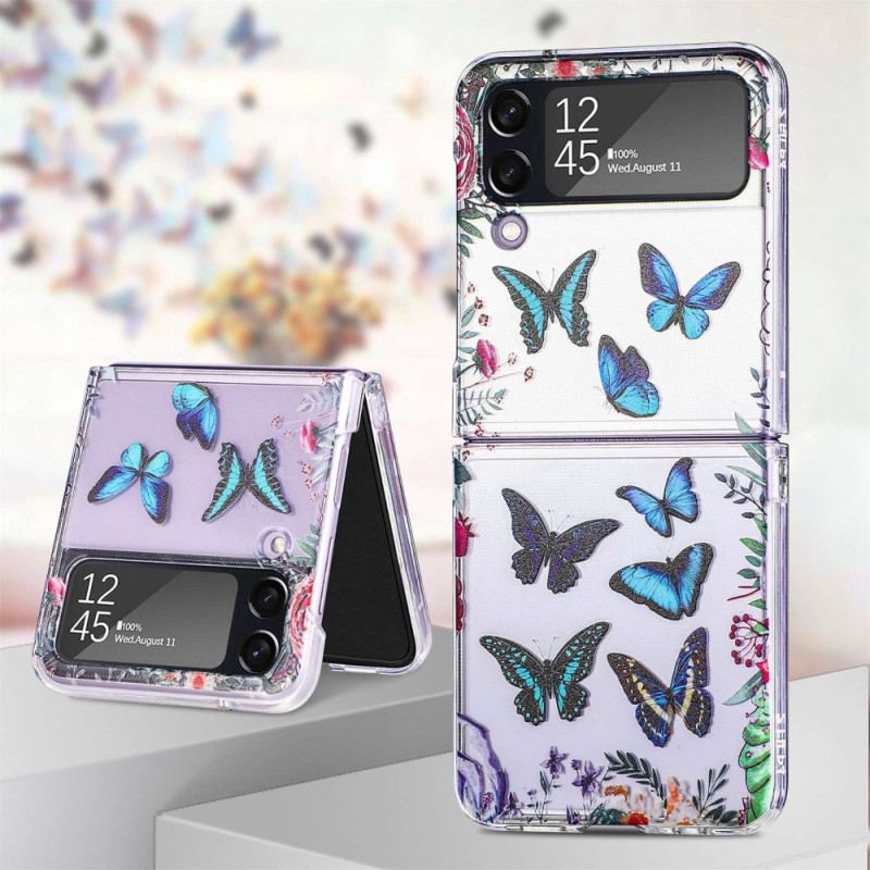 Cover Samsung Galaxy Z Flip 4 Flip Cover Flere Sommerfugle