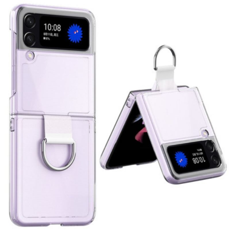 Cover Samsung Galaxy Z Flip 4 Flip Cover Gennemsigtig Med Ring