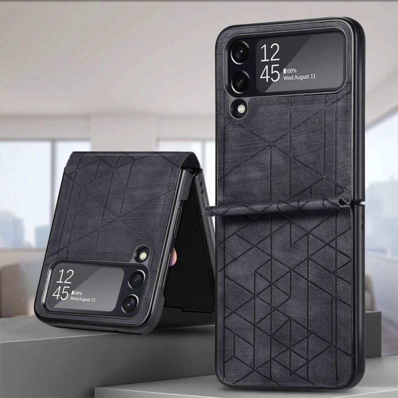 Cover Samsung Galaxy Z Flip 4 Flip Cover Geometriske Linier