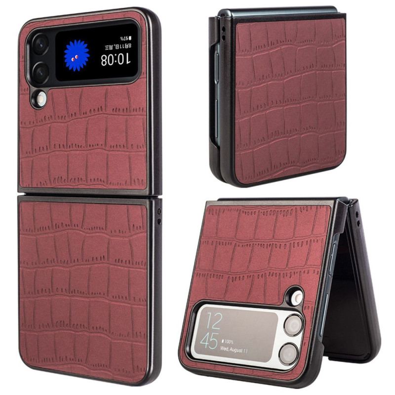 Cover Samsung Galaxy Z Flip 4 Flip Cover Krokodillehudstil