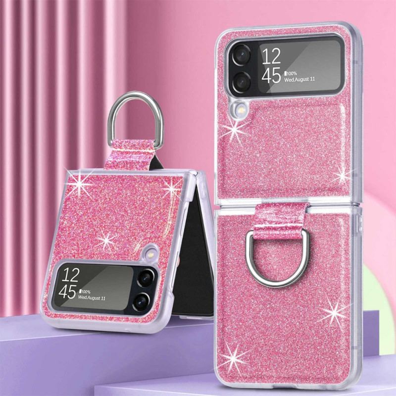 Cover Samsung Galaxy Z Flip 4 Flip Cover Pailletter Og Ring