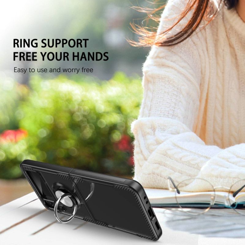 Mobilcover Samsung Galaxy Z Flip 4 Flip Cover Gennemsigtig Ring-support