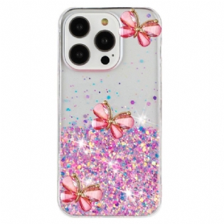 Cover iPhone 16 Pro Max 3d Sommerfugle Lyseffekt