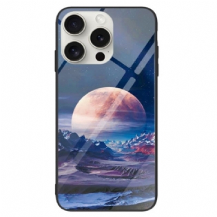 Cover iPhone 16 Pro Max Hvidt Planet Hærdet Glas