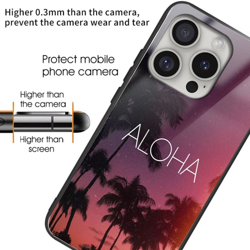 Cover iPhone 16 Pro Max Telefon Etui Aloha Hærdet Glas