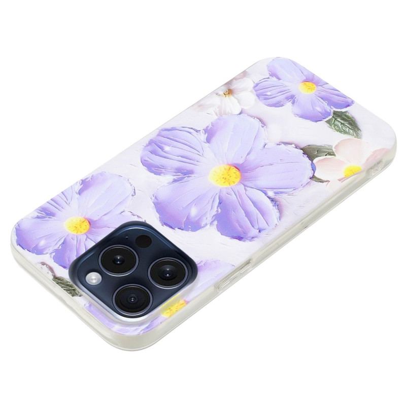 Cover iPhone 16 Pro Max Telefon Etui Lilla Blomster