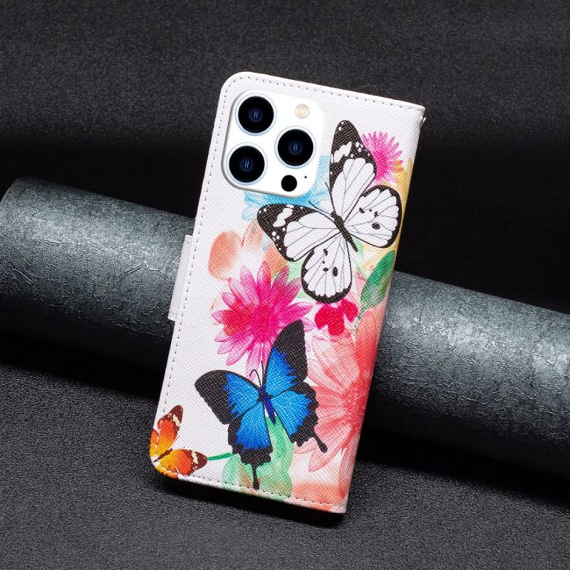 Flip Cover iPhone 16 Pro Max To Sommerfugle