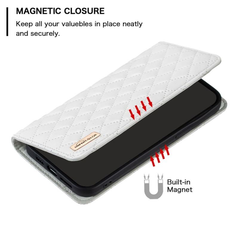 Flip Cover Til iPhone 16 Pro Max Quiltet Binfen Farve