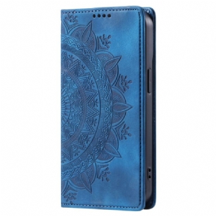 Læder Cover iPhone 16 Pro Max Mandala Ruskindseffekt