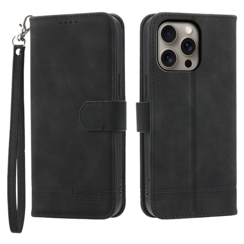 Læder Cover iPhone 16 Pro Max Telefon Etui Dierfeng