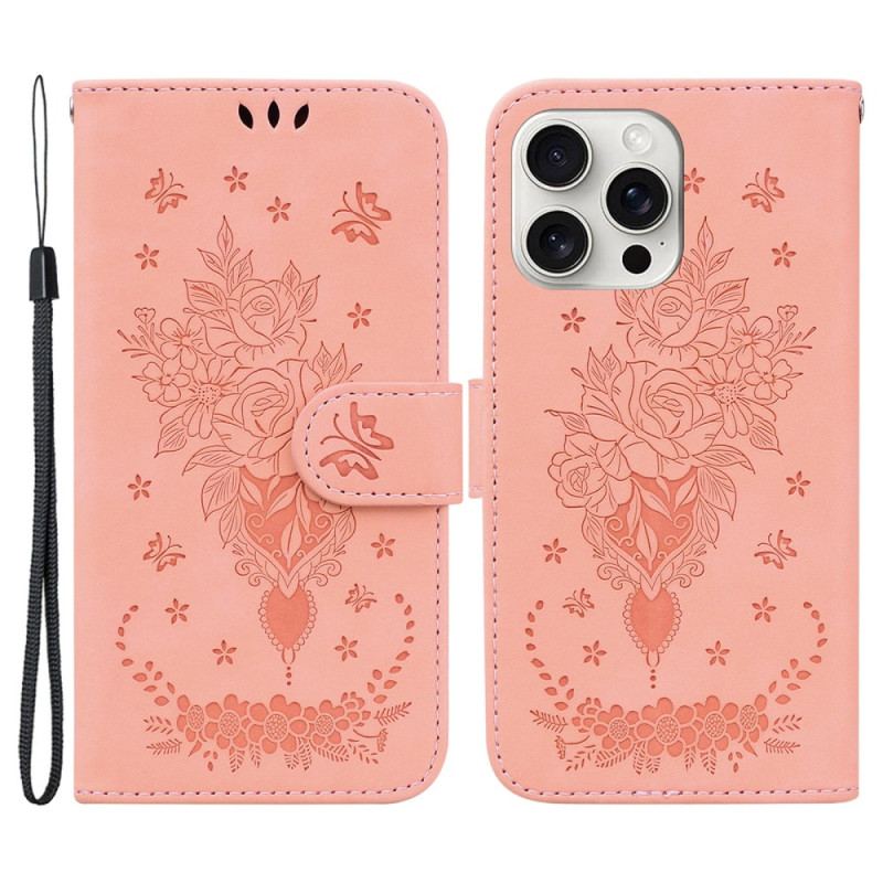 Læder Cover iPhone 16 Pro Max Telefon Etui Floralie