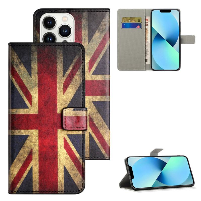 Læder Cover iPhone 16 Pro Max Union Jack Flag