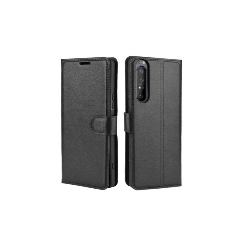 Læder Cover Sony Xperia 1 II Litchi Imiteret Læder