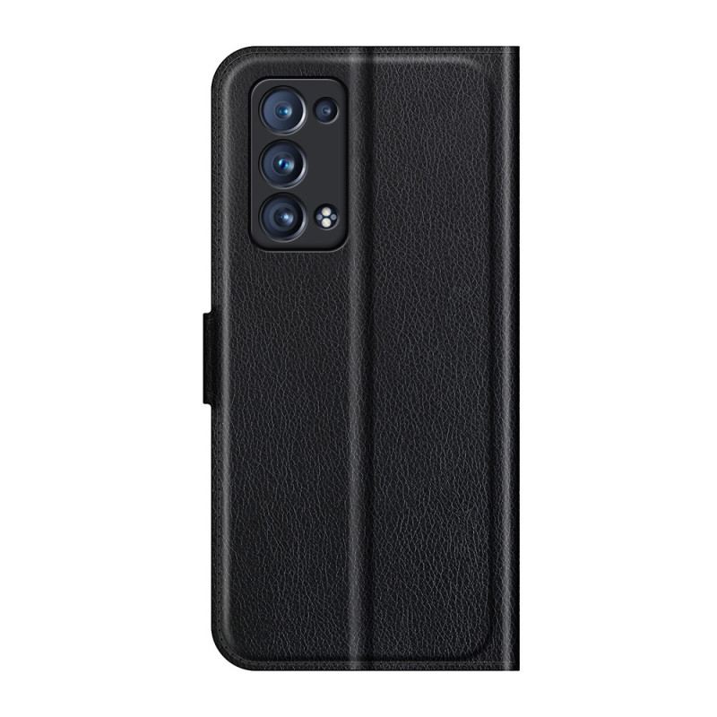 Flip Cover Oppo Reno 6 Pro 5G Klassisk Litchi Tekstur