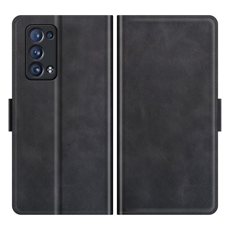 Flip Cover Oppo Reno 6 Pro 5G Skin-touch Blød Dobbeltlås