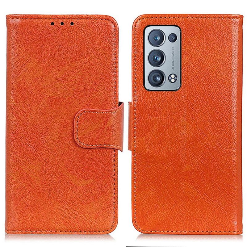 Læder Cover Oppo Reno 6 Pro 5G Orange Split Nappa Læder