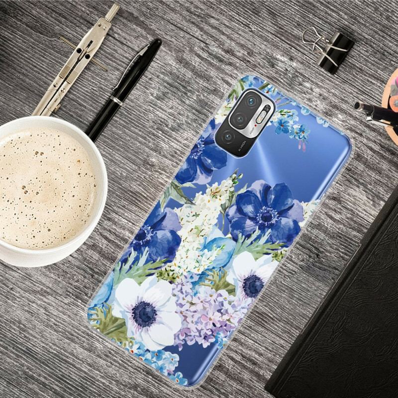 Cover Xiaomi Redmi Note 10 5G Akvarel Blå Blomster