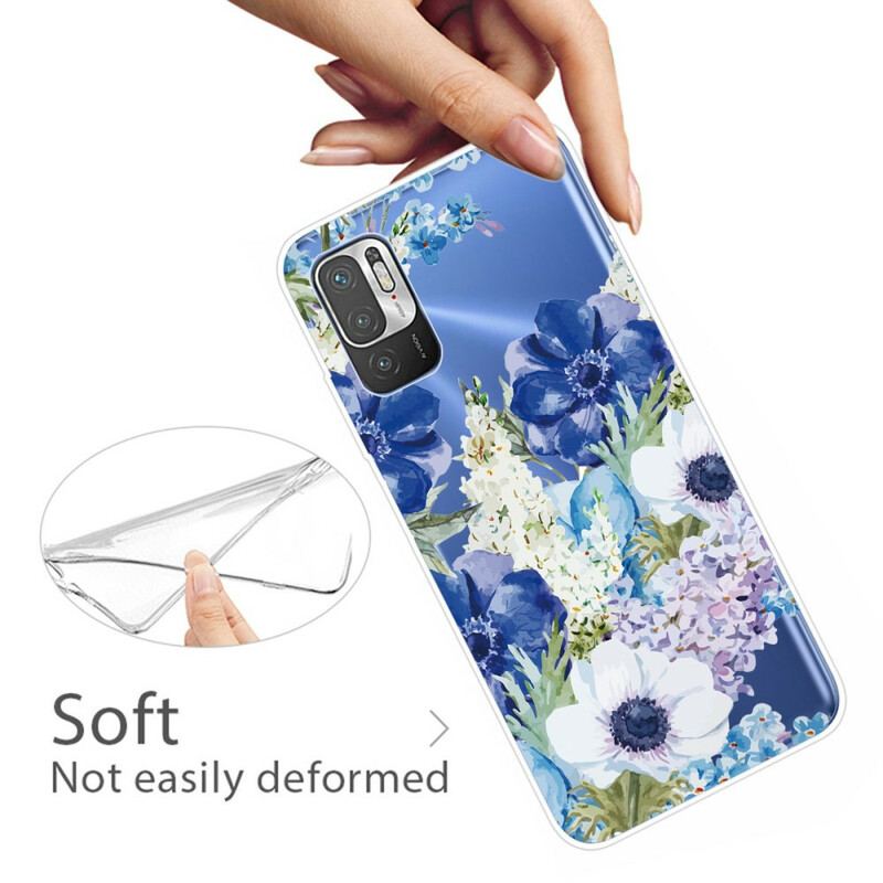 Cover Xiaomi Redmi Note 10 5G Akvarel Blå Blomster