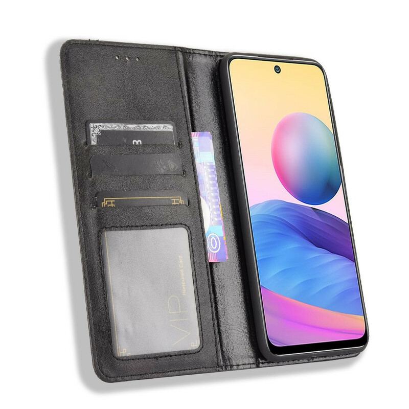 Cover Xiaomi Redmi Note 10 5G Flip Cover Stiliseret Vintage Lædereffekt