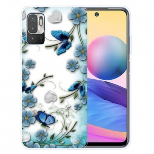 Cover Xiaomi Redmi Note 10 5G Retro Sommerfugle Og Blomster