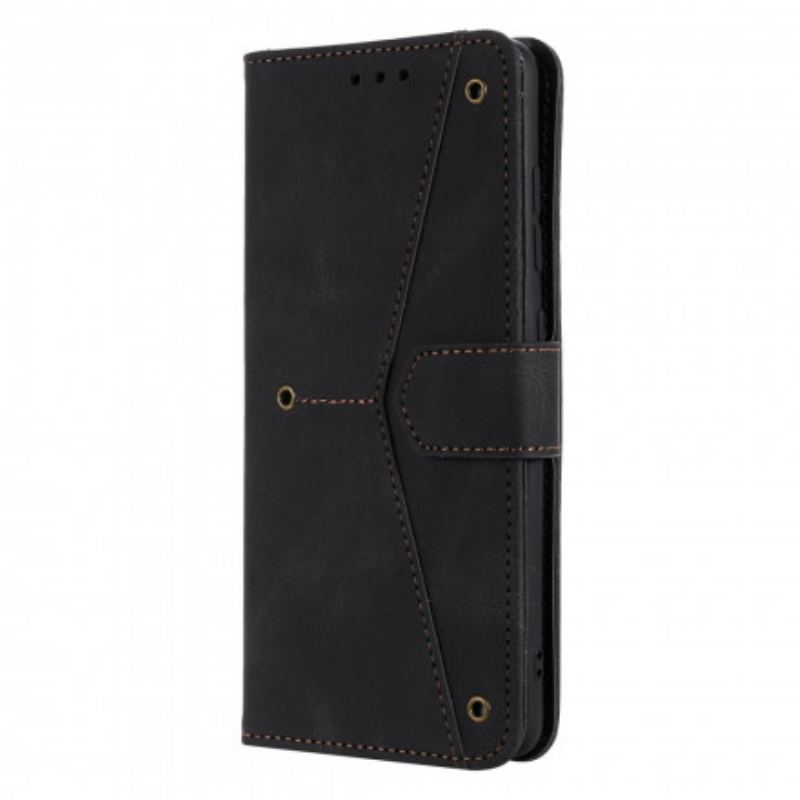 Flip Cover Xiaomi Redmi Note 10 5G Bicolor Nitter I Imiteret Læder