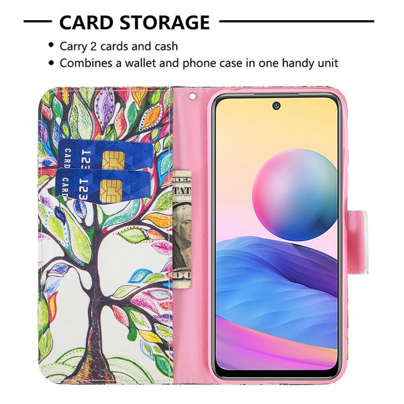 Flip Cover Xiaomi Redmi Note 10 5G Farverigt Træ