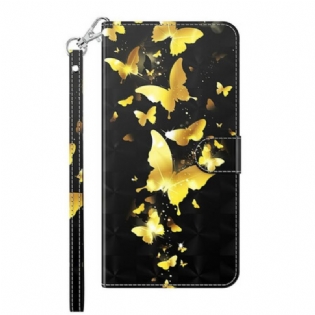 Flip Cover Xiaomi Redmi Note 10 5G Gule Sommerfugle