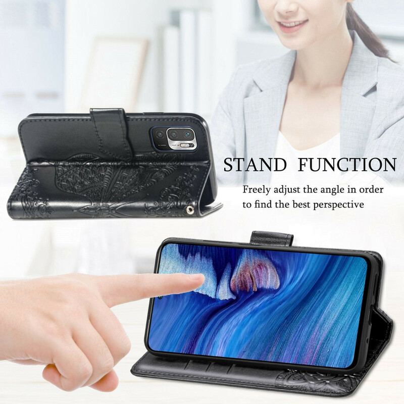 Flip Cover Xiaomi Redmi Note 10 5G Halv Sommerfugl