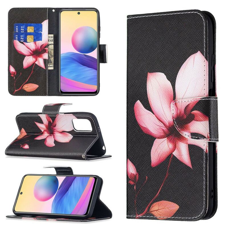 Flip Cover Xiaomi Redmi Note 10 5G Lyserød Blomst