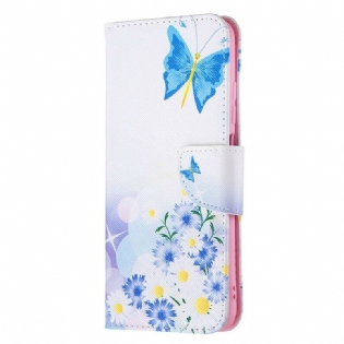 Flip Cover Xiaomi Redmi Note 10 5G Sommerfugle Og Blomster