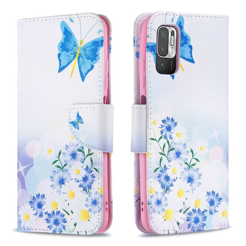 Flip Cover Xiaomi Redmi Note 10 5G Sommerfugle Og Blomster