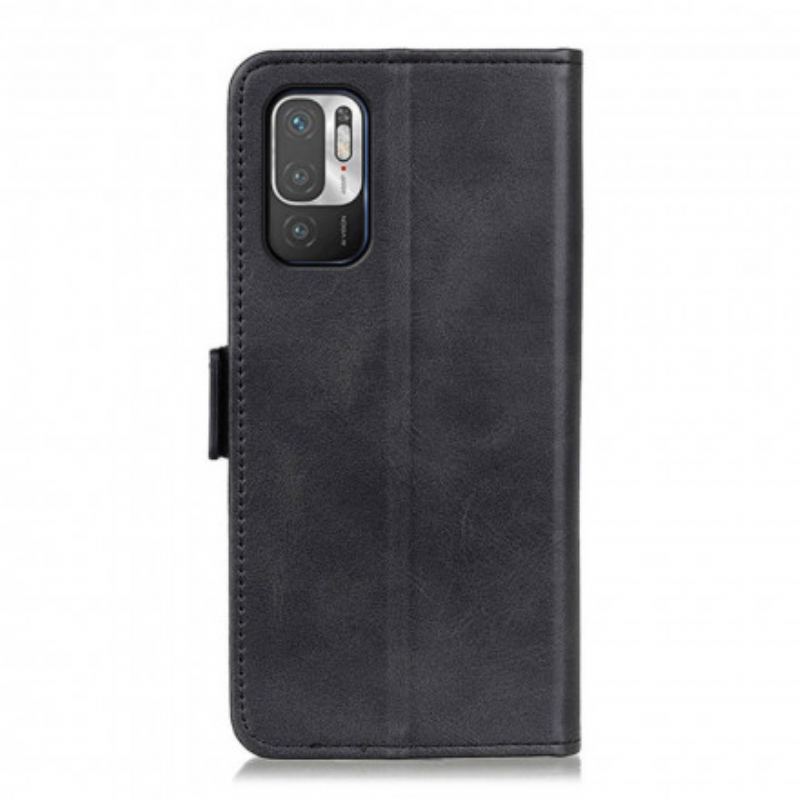 Læder Cover Xiaomi Redmi Note 10 5G Flip Cover Dobbelt Klap