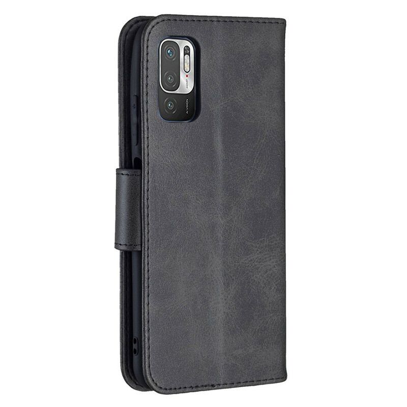 Læder Cover Xiaomi Redmi Note 10 5G Flip Cover Glat Flap Skrå