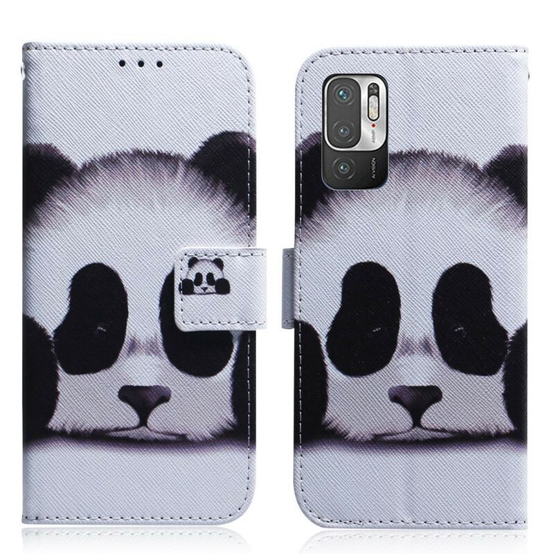 Læder Cover Xiaomi Redmi Note 10 5G Panda Ansigt