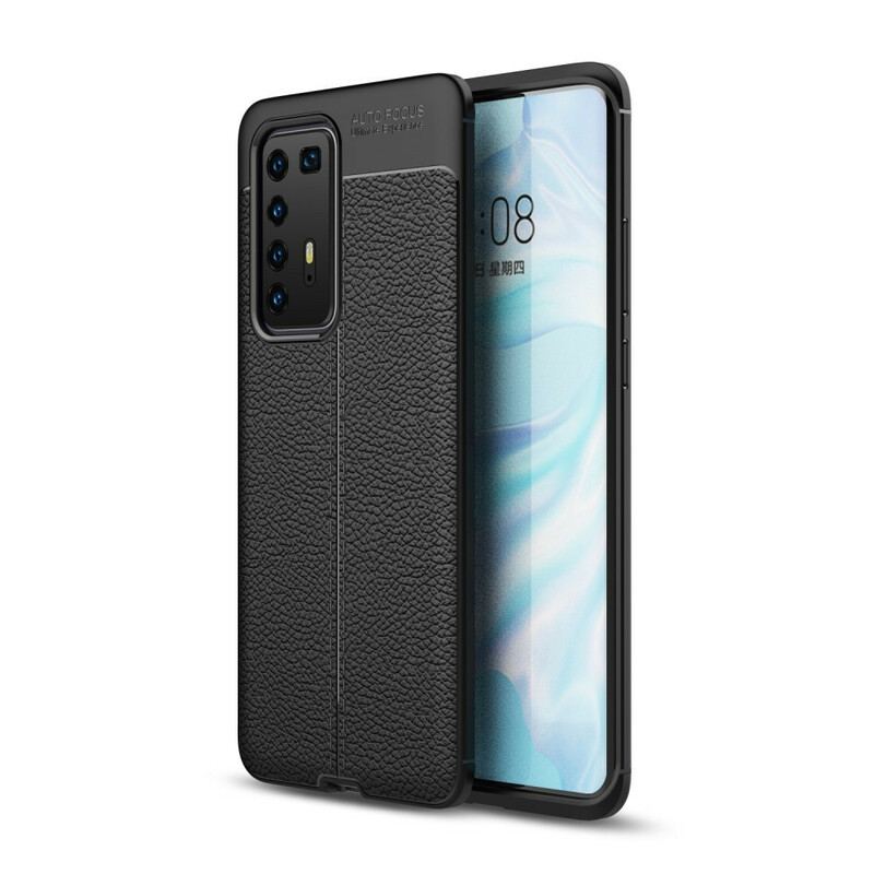 Cover Huawei P40 Pro Dobbelt Linje Litchi Læder Effekt