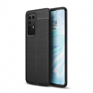 Cover Huawei P40 Pro Dobbelt Linje Litchi Læder Effekt