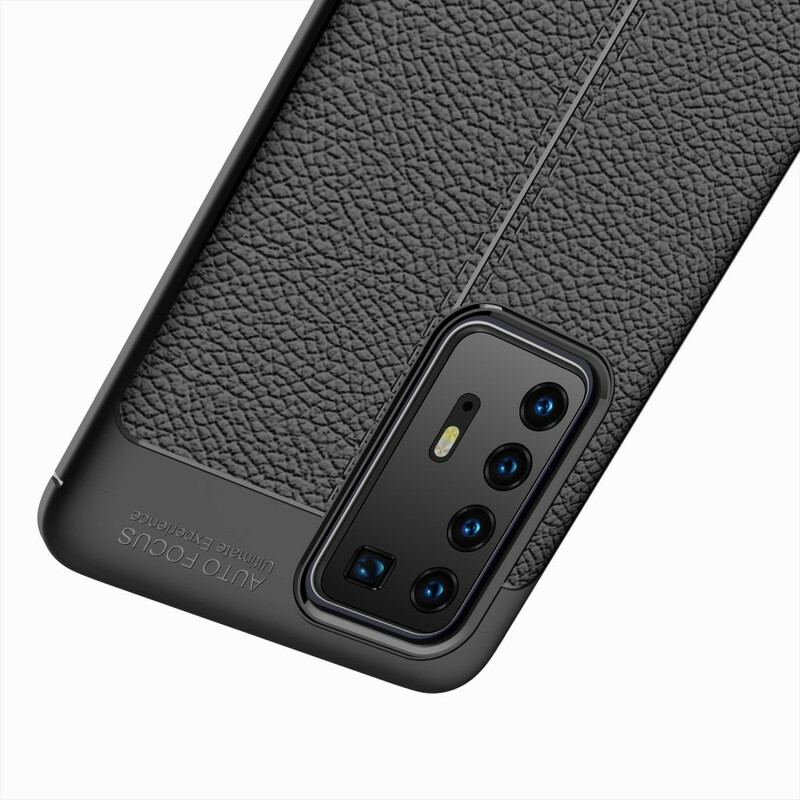 Cover Huawei P40 Pro Dobbelt Linje Litchi Læder Effekt